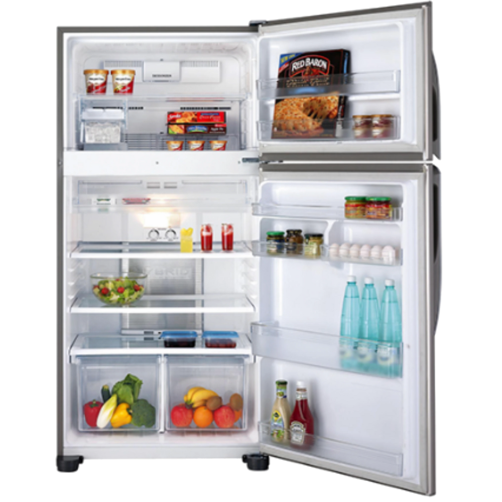 מקרר מקפיא עליון 587 ליטר נטו 3850 Sharp עם התקן שבת מובנה - גימור סילבר - יבואן רשמי