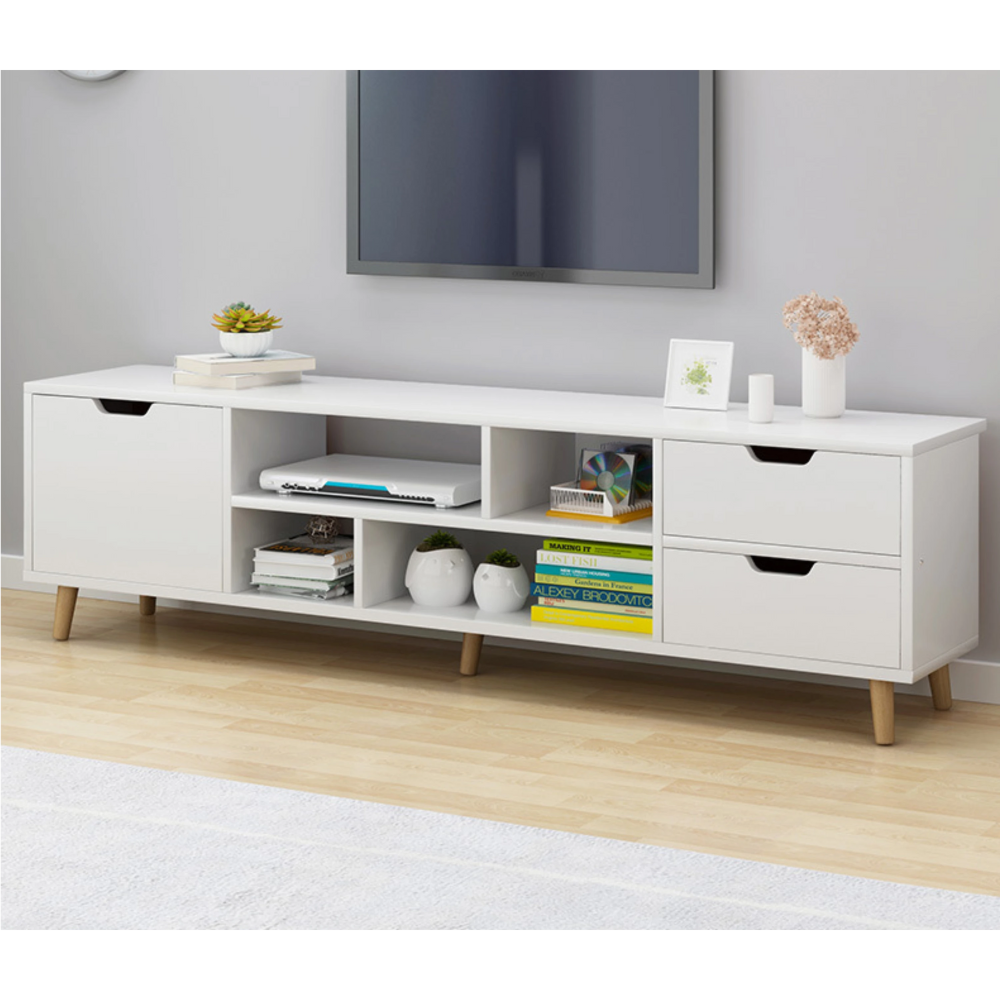 מזנון סלון עם שלושה תאים סגורים 140 ס"מ צבע לבן דגם Rosso Italy MSH-12-4 - יבואן רשמי