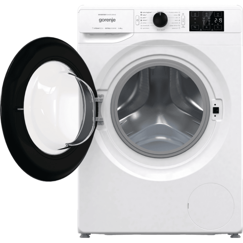 מכונת כביסה פתח חזית 9 ק"ג Gorenje WNEI94AS במהירות 1400 סל"ד - צבע לבן - K.B.V