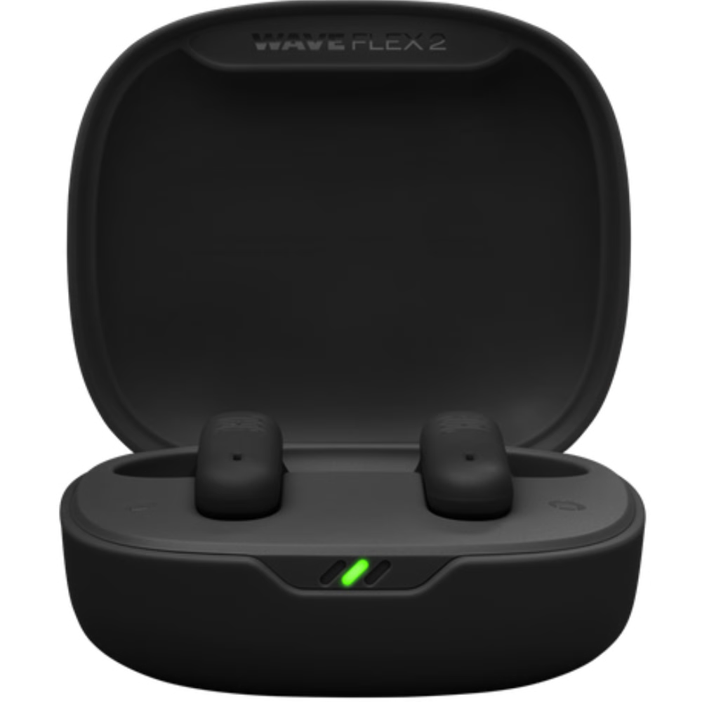 אוזניות אלחוטיות JBL Wave Flex 2 - צבע שחור שנה אחריות ע"י - יבואן הרשמי