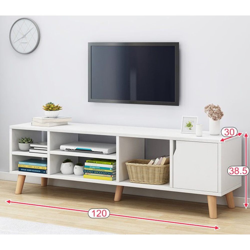 מזנון סלון 120 ס"מ דגם RSM-2084 צבע לבן ROSSO ITALY - יבואן רשמי