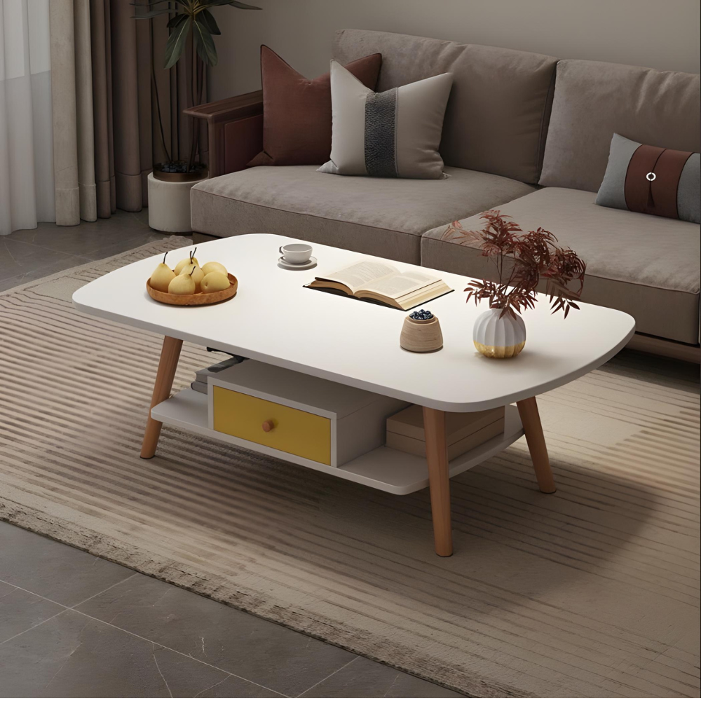 שולחן סלון פינת קפה יוקרתי ברוחב מטר Rosso Italy RSM-3041 בצבע לבן - יבואן רשמי