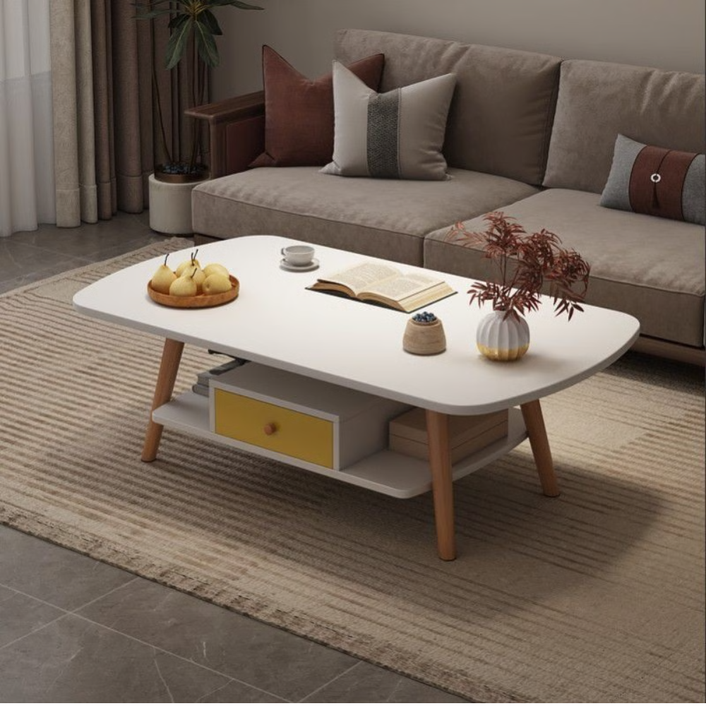 שולחן סלון פינת קפה יוקרתי ברוחב 120 ס"מ Rosso Italy RSM-3044 בצבע לבן - יבואן רשמי