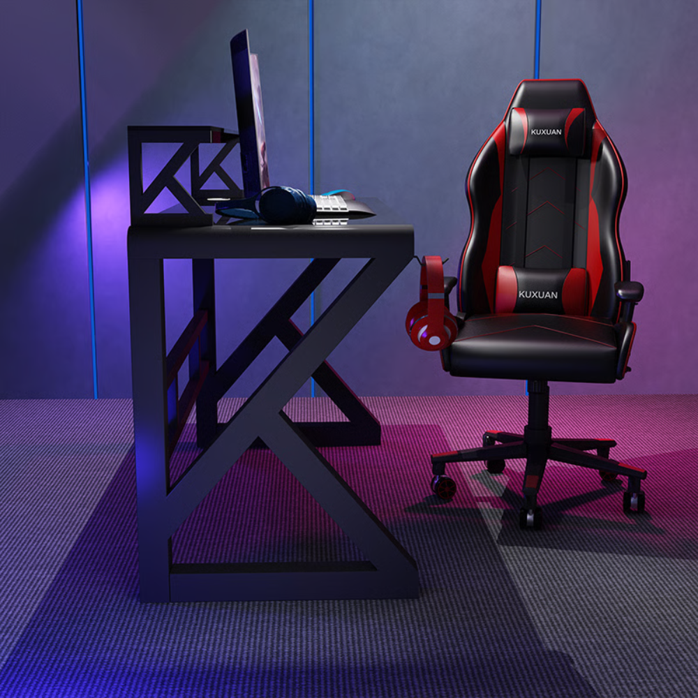 שולחן מחשב ענק עם זכוכית יוקרתית ועם מדפים דגם RSM-1060 רוחב 1.2 מטר ROSSO ITALY - יבואן רשמי