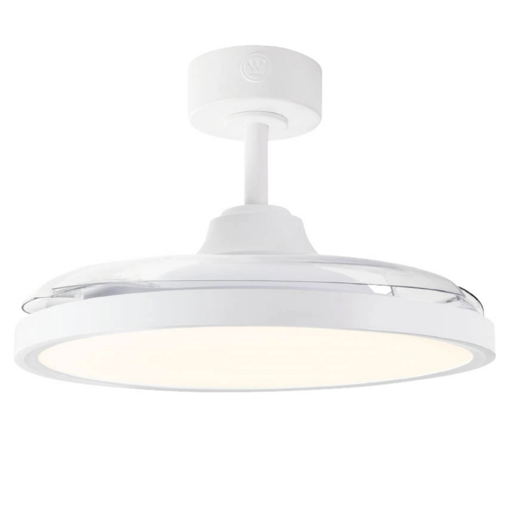 מאוורר תקרה כנפיים מתקפלות עם שלט ולד מובנה Westinghouse Laguna 40W "42 - צבע לבן שנתיים אחריות ע"י - יבואן הרשמי