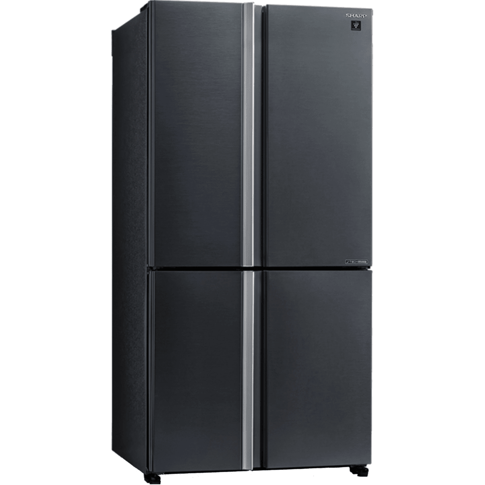 מקרר 4 דלתות מקפיא תחתון 572 ליטר נטו Sharp SJ-8950 עם התקן שבת מובנה - גימור שחור - K.B.V