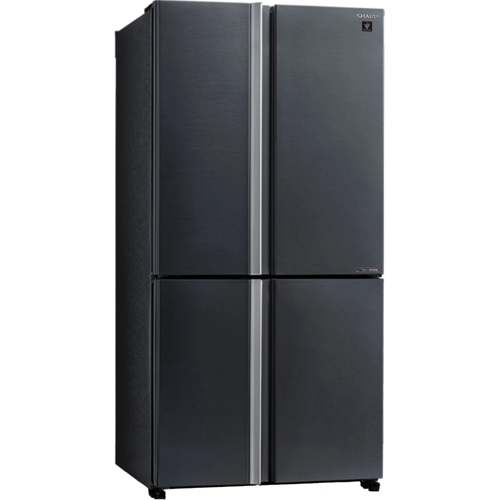 מקרר 4 דלתות מקפיא תחתון 572 ליטר נטו Sharp SJ-8950 עם התקן שבת מובנה - גימור שחור