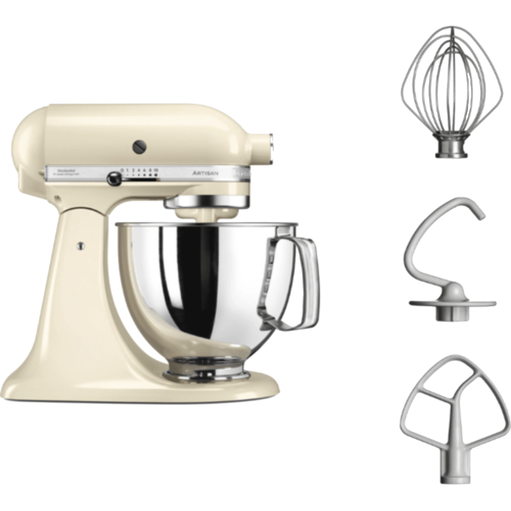 מיקסר שולחני עם קערת נירוסטה 4.8 ליטר KitchenAid Artisan 5KSM125IAC - צבע קרם שקד - K.B.V