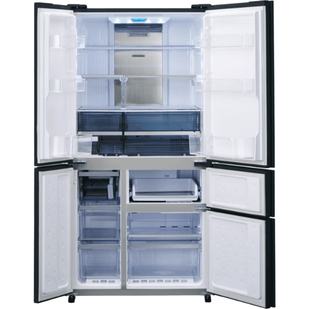 מקרר 5 דלתות 668 ליטר נטו Sharp SJ-FS920-BK - גימור זכוכית שחורה אחריות - יבואן רשמי