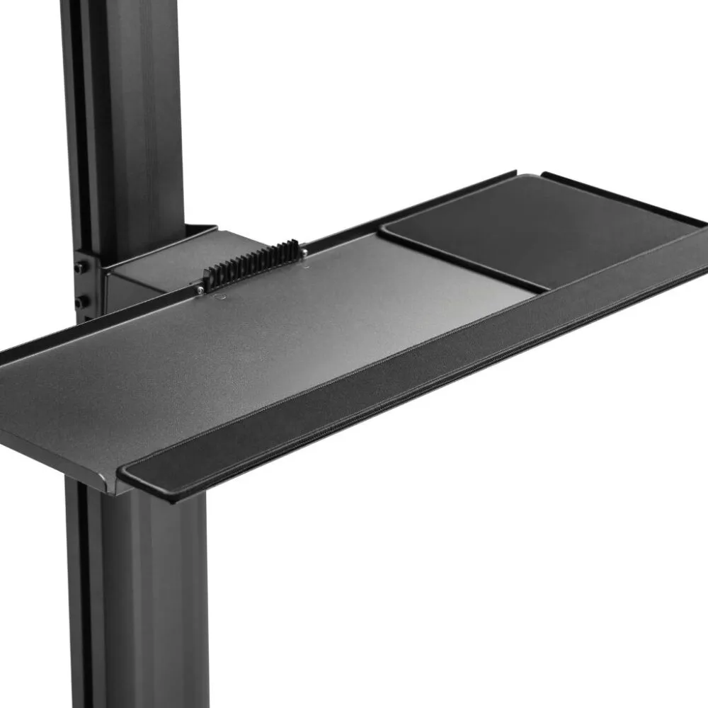 עגלה / עמדת עבודה ניידת עם מעמד למחשב נייח, מקלדת, עכבר למסכים עד 32״ Lumi Legend / Brateck FWS05-1 - יבואן רשמי