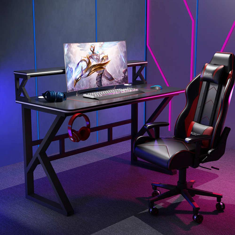 שולחן גיימרים מחשב כתיבה עם מדפים דגם RSM-1063 רוחב 1 מטר מבית ROSSO ITALY צבע שחור - יבואן רשמי