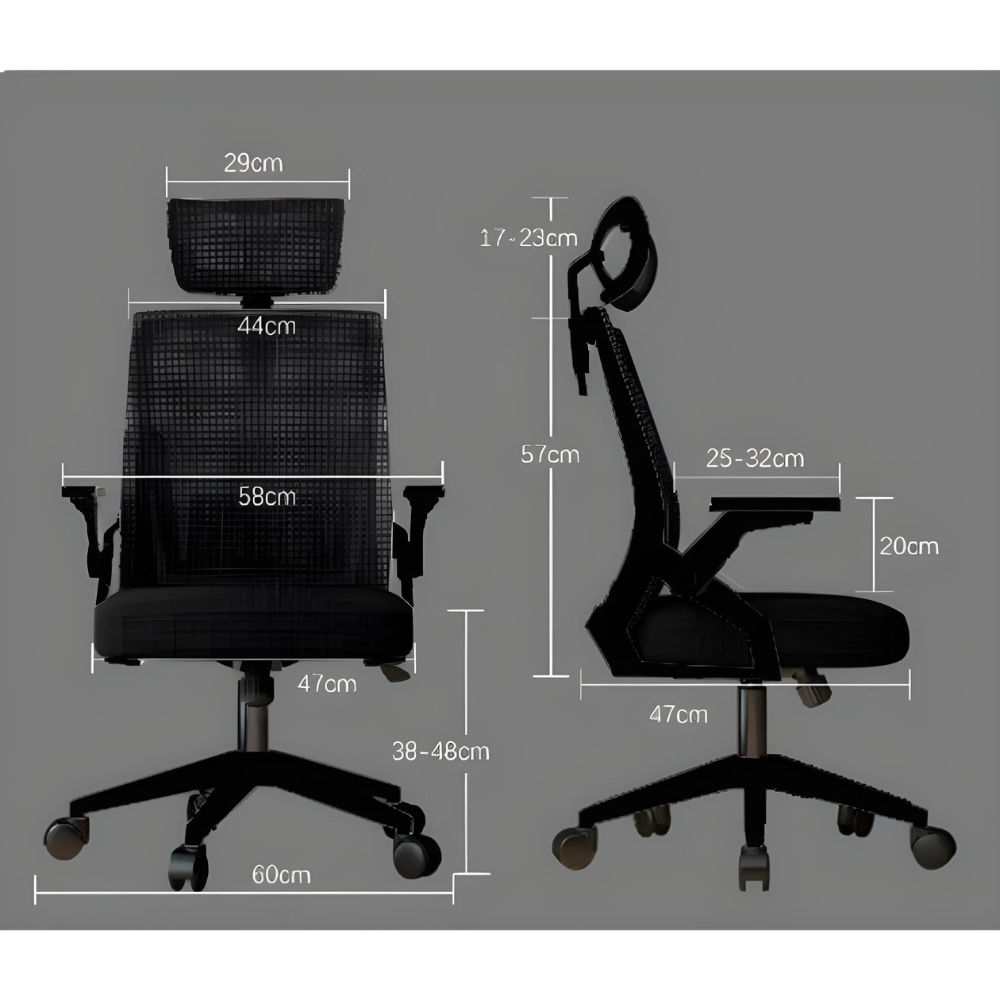 כסא מנהלים אורטופדי עם ריפוד נושם איכותי צבע שחור דגם Rosso Italy RSM-3251 - יבואן רשמי