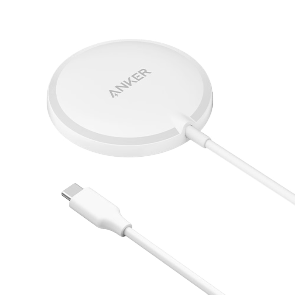 מטען אלחוטי Anker PowerWave Magnetic Pad - צבע לבן אחריות ע"י - יבואן הרשמי