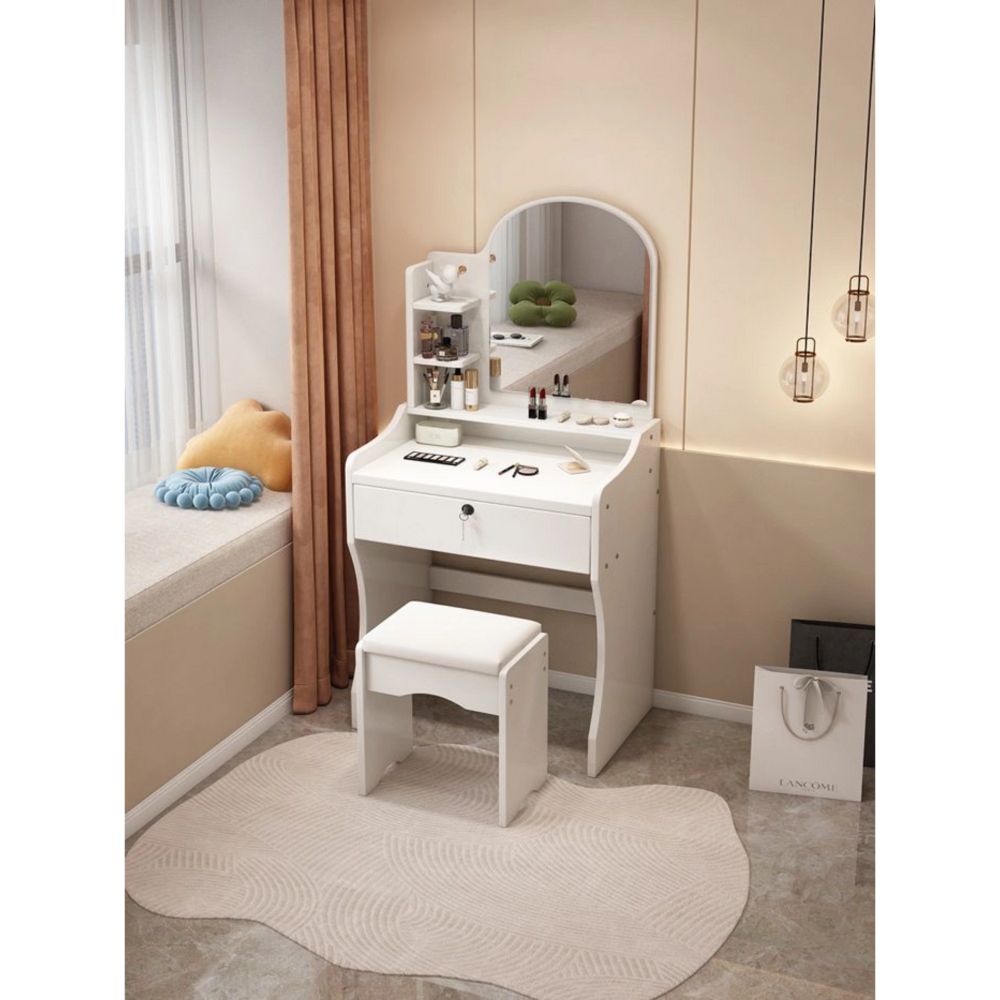 שידת איפור עם מראה וכסא 50 ס"מ צבע לבן דגם Rosso Italy RSM-3213 - יבואן רשמי