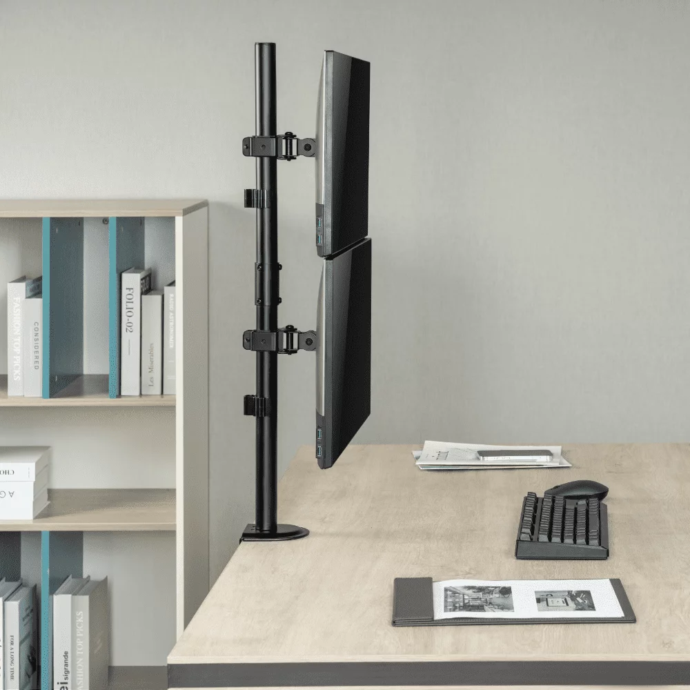 זרוע שולחנית דו מפרקית ל4 מסכי מחשב עד “32 Lumi Legend / Brateck LDT66-C048 - יבואן רשמי