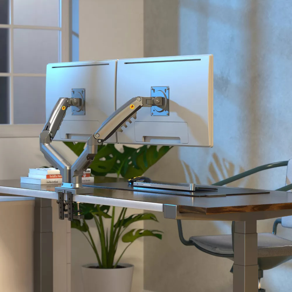 מתקן שולחני דו מפרקי ל2 מסכי מחשב עד “27 Audio Line 6943223110405 - יבואן רשמי