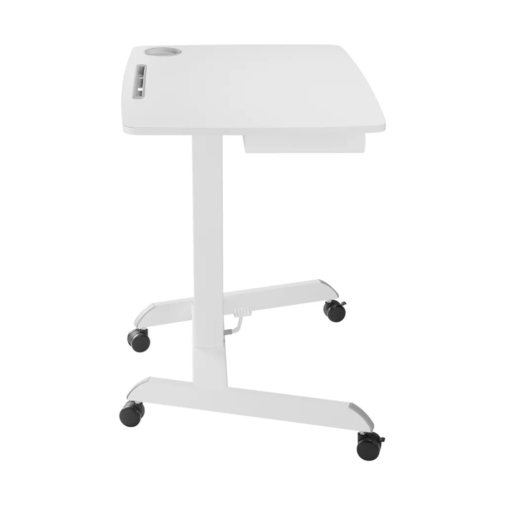 שולחן נייד מתכוונן בגובה עם מדף להנחת פריטים Lumi Legend / Brateck FWS07-04 White - יבואן רשמי