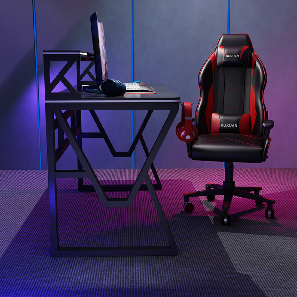 שולחן מחשב ענק עם מדפים דגם RSM-1062 רוחב 1.2 מטר צבע שחור ROSSO ITALY - יבואן רשמי