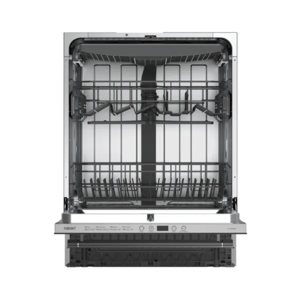 מדיח כלים אינטגרלי רחב דגם FUJICOM FJ-DWIGBK פוג'יקום דלת זכוכית שחורה - יבואן רשמי