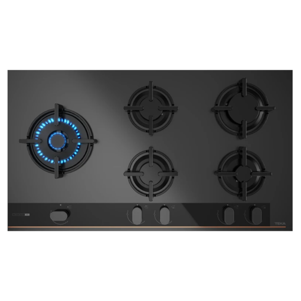 כיריים גז 90 ס"מ זכוכית שחור מט 5 להבות גז GBC-95G1 TEKA - יבואן רשמי