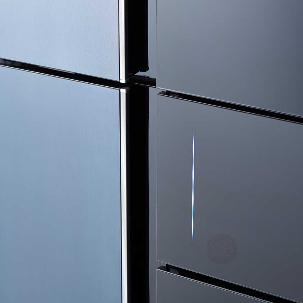 מקרר 5 דלתות מקפיא תחתון 661 ליטר נטו Sharp SJ-R9732 עם התקן שבת מובנה - גימור זכוכית לבנה - יבואן רשמי