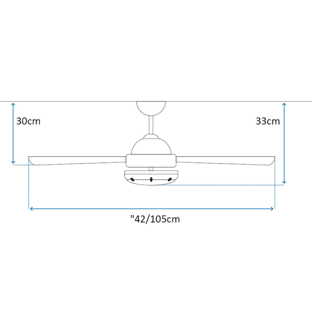 מאוורר תקרה מנוע DC עם שלט Westinghouse Montana 28W "42 - צבע שחור בשילוב אלון - K.B.V