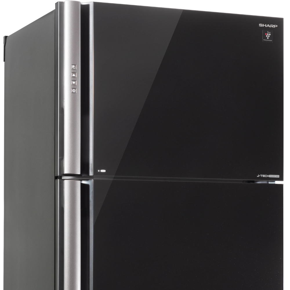 מקרר מקפיא עליון 588 ליטר נטו Sharp SJ-GPRN75D-BK - גימור זכוכית שחורה - יבואן רשמי