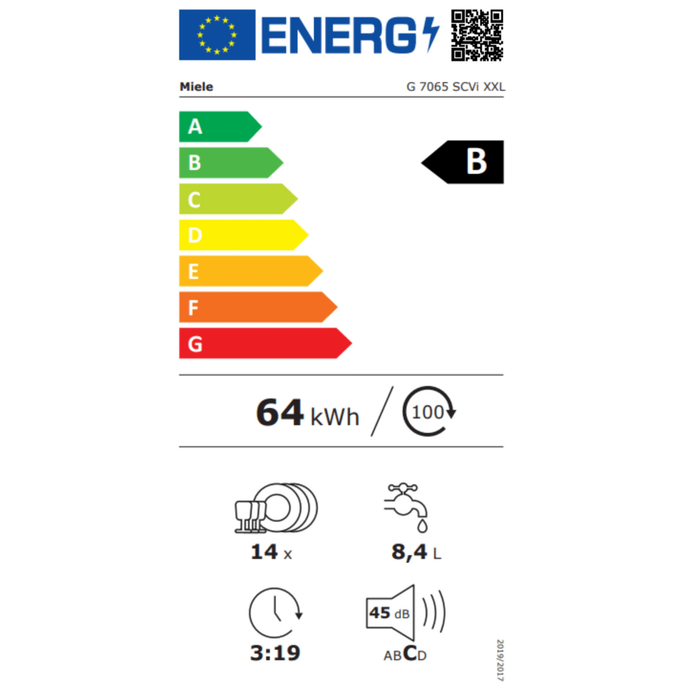 מדיח כלים אינטגראלי מלא 60XXL ס"מ Miele G7065 SCVI - תוצרת גרמניה - K.B.V
