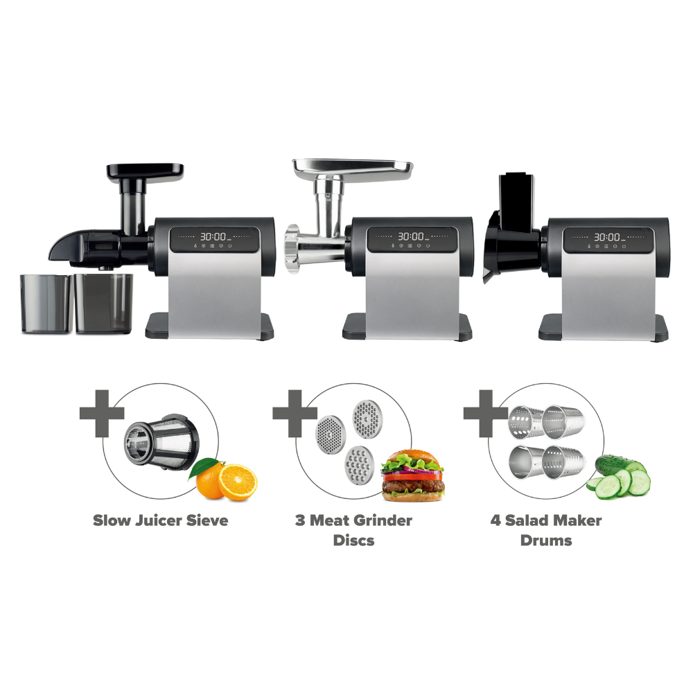 מטחנת בשר דיגיטלית משולבת מסחטה ופורס מזון Sauter MGM2000 - אחריות ע"י - יבואן הרשמי