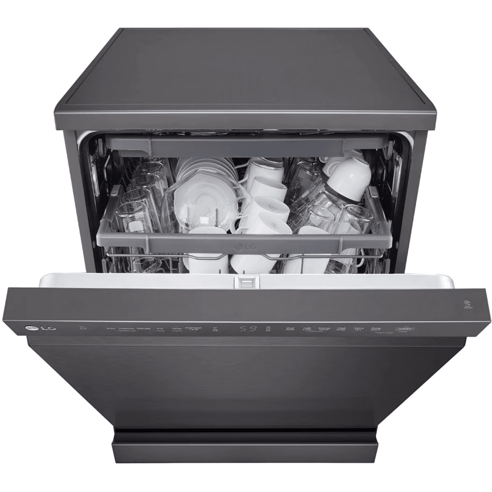 מדיח כלים רחב 14 מערכות כלים LG DFC513FM - גימור נירוסטה מושחרת - K.B.V