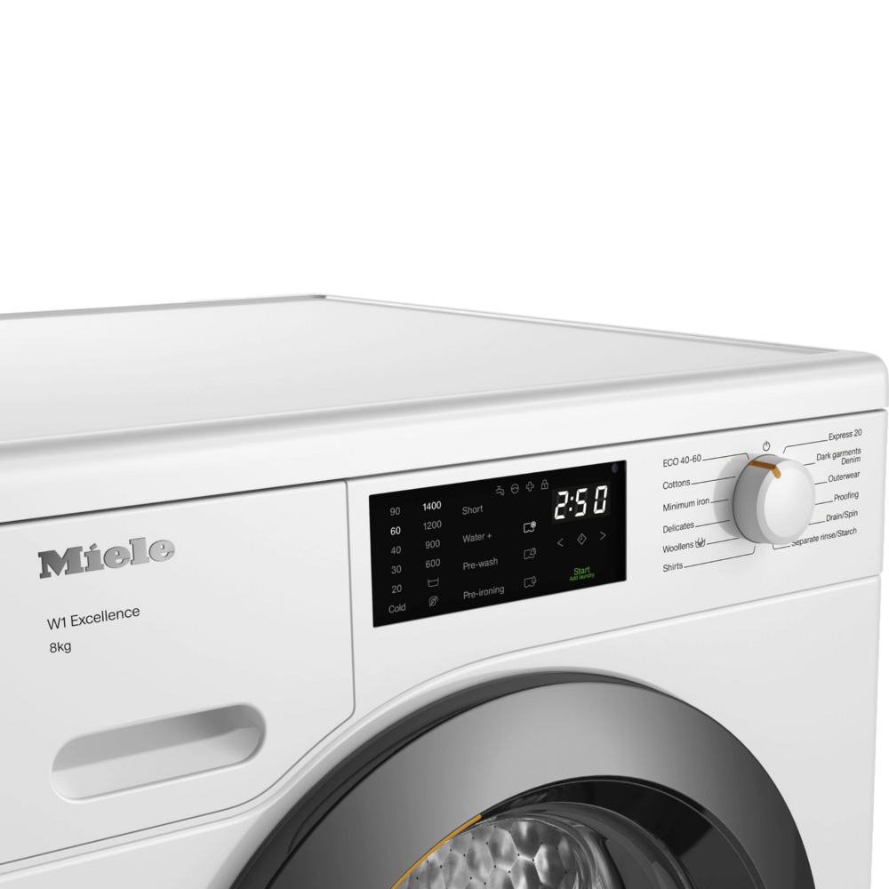 מכונת כביסה פתח חזית 8 ק"ג Miele WED 025 WCS במהירות 1400 סל"ד - צבע לבן - יבואן רשמי