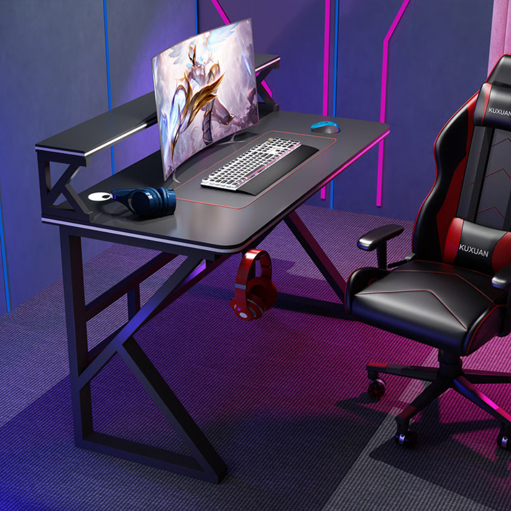 שולחן גיימרים מחשב כתיבה עם מדפים דגם RSM-1063 רוחב 1 מטר מבית ROSSO ITALY צבע שחור - יבואן רשמי