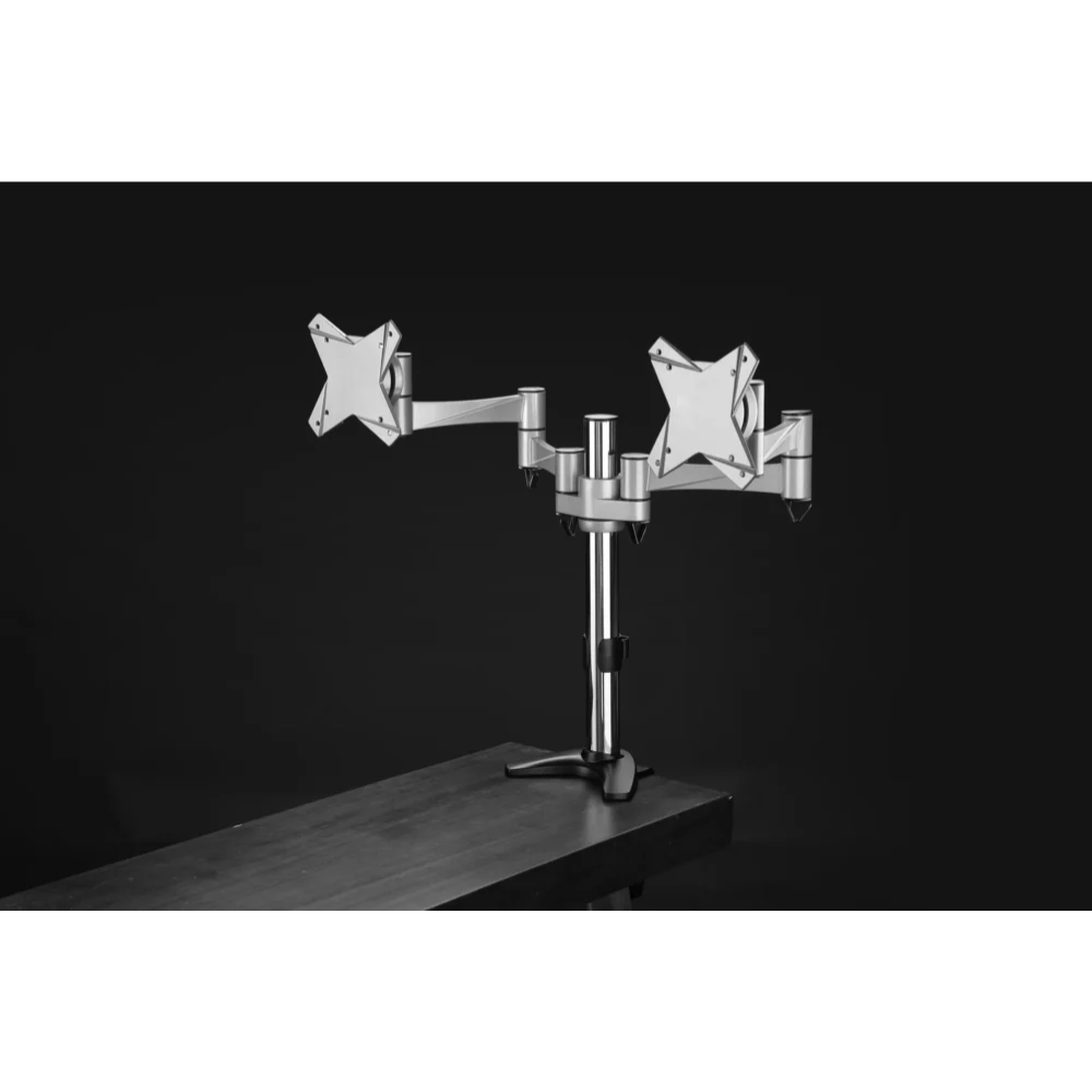 זרוע שולחנית דו מפרקית ארגונומית ל2 מסכי מחשב עד “27 Audio Line LDT02-C024 - יבואן רשמי