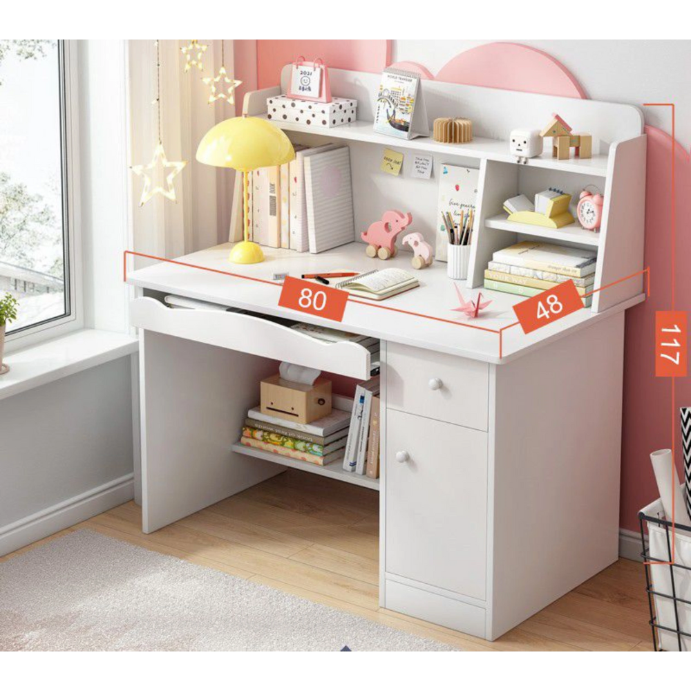 ספרייה בשילוב שולחן כתיבה לחדר ילדים צבע לבן דגם Rosso Italy RSM-2017 - יבואן רשמי