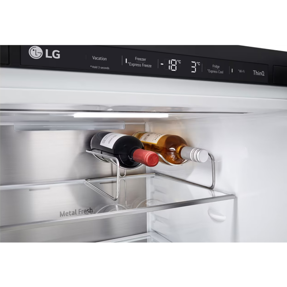 מקרר מקפיא תחתון 344 ליטר LG GR-B374BG עם התקן שבת מובנה - גימור זכוכית שחורה - יבואן רשמי