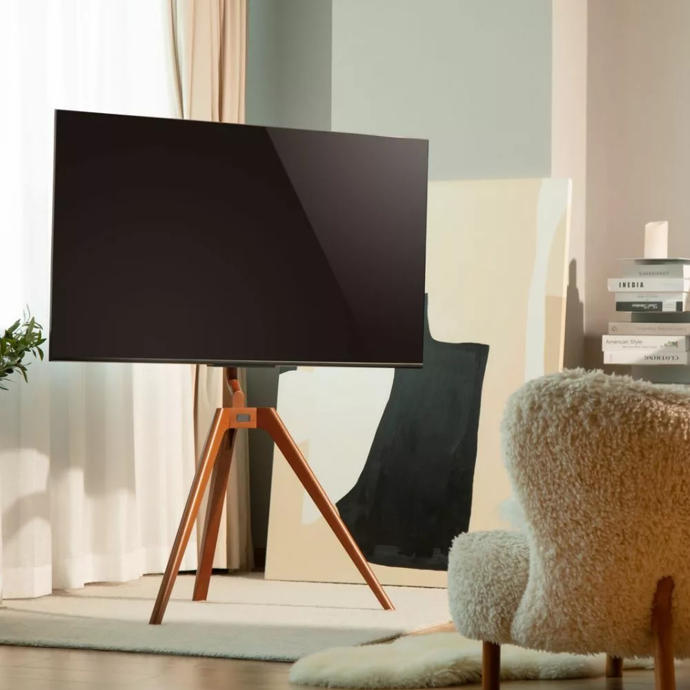 מעמד סטודיו מעץ מלא לגודל מסך עד 65″ Lumi Legend / Brateck FS35-44F-01 Black - יבואן רשמי