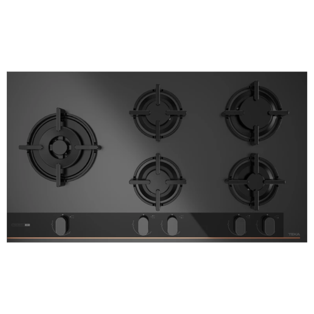 כיריים גז 90 ס"מ זכוכית שחור מט 5 להבות גז GBC-95G1 TEKA - יבואן רשמי