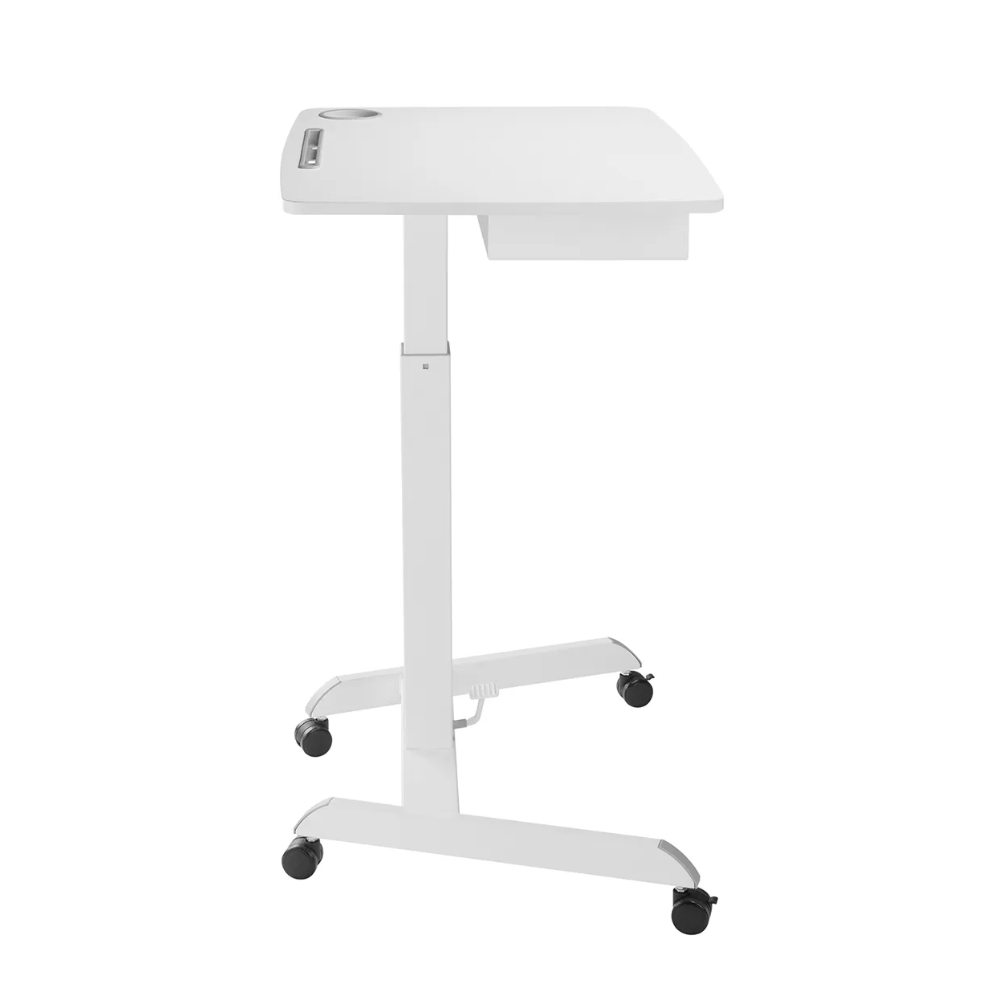 שולחן נייד מתכוונן בגובה עם מדף להנחת פריטים Lumi Legend / Brateck FWS07-04 White - יבואן רשמי