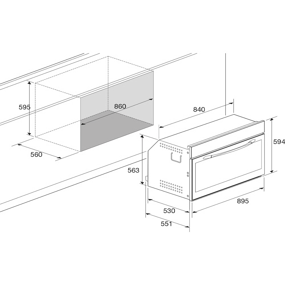 תנור אפייה בנוי 94 ליטר שחור דגם LOFRA FOVN99EE 90/60 - יבואן רשמי