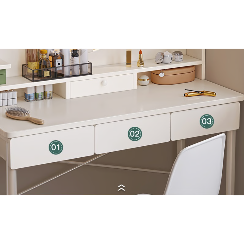 שידת איפור עם מראה רוחב 100 ס"מ דגם RSM-1016 מבית ROSSO ITALY צבע לבן - יבואן רשמי