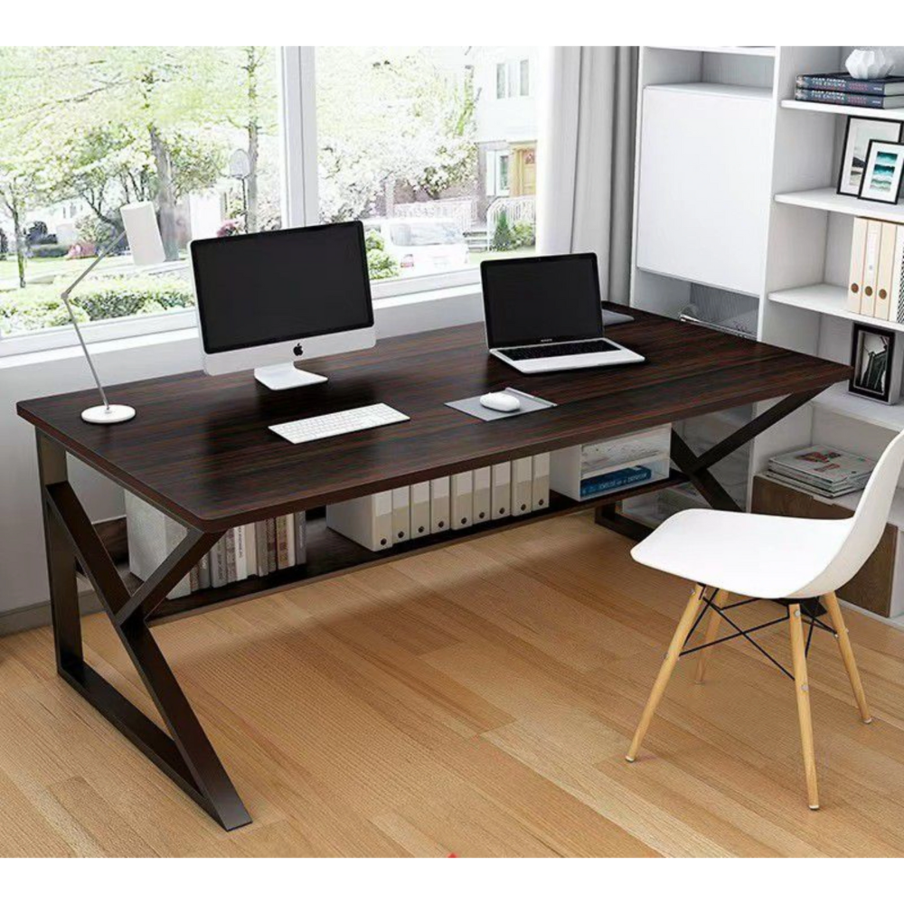 שולחן גיימר מחשב כתיבה 140 ס"מ צבע שחור משולב חום דגם Rosso Italy RSM-3124 - יבואן רשמי