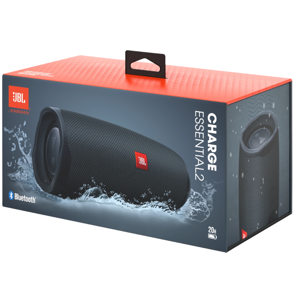 רמקול אלחוטי JBL Charge Essential 2 IPX7 40W - צבע שחור שנה אחריות ע"י - יבואן הרשמי
