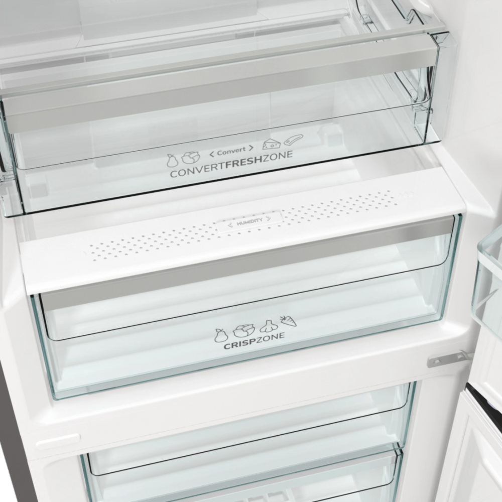 מקרר מקפיא תחתון 353 ליטר Gorenje NRK6202AXL4 - גימור נירוסטה