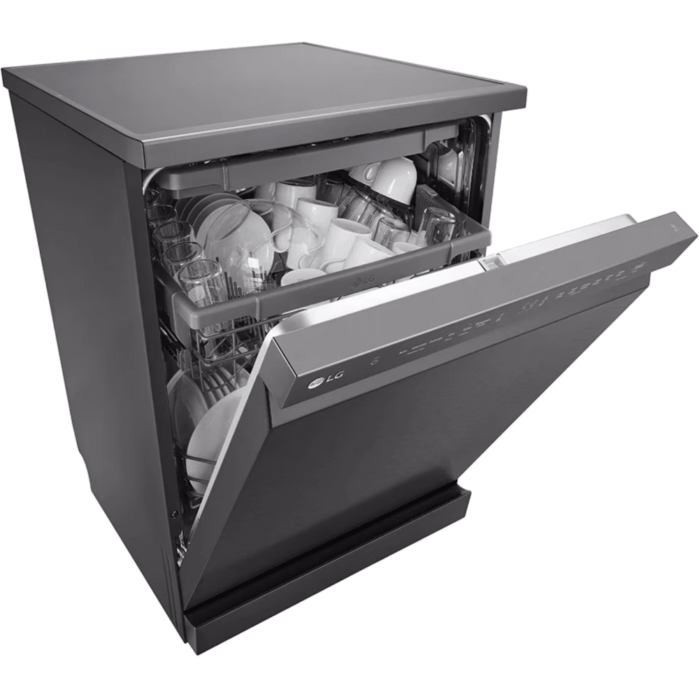 מדיח כלים רחב 14 מערכות כלים LG DFC513FM - גימור נירוסטה מושחרת - K.B.V