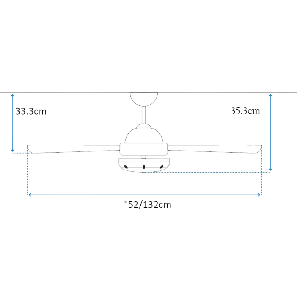 מאוורר תקרה ותאורה פנים/ חוץ עם שלט Westinghouse jessica 52" 24W - צבע שחור בשילוב מהגוני - K.B.V