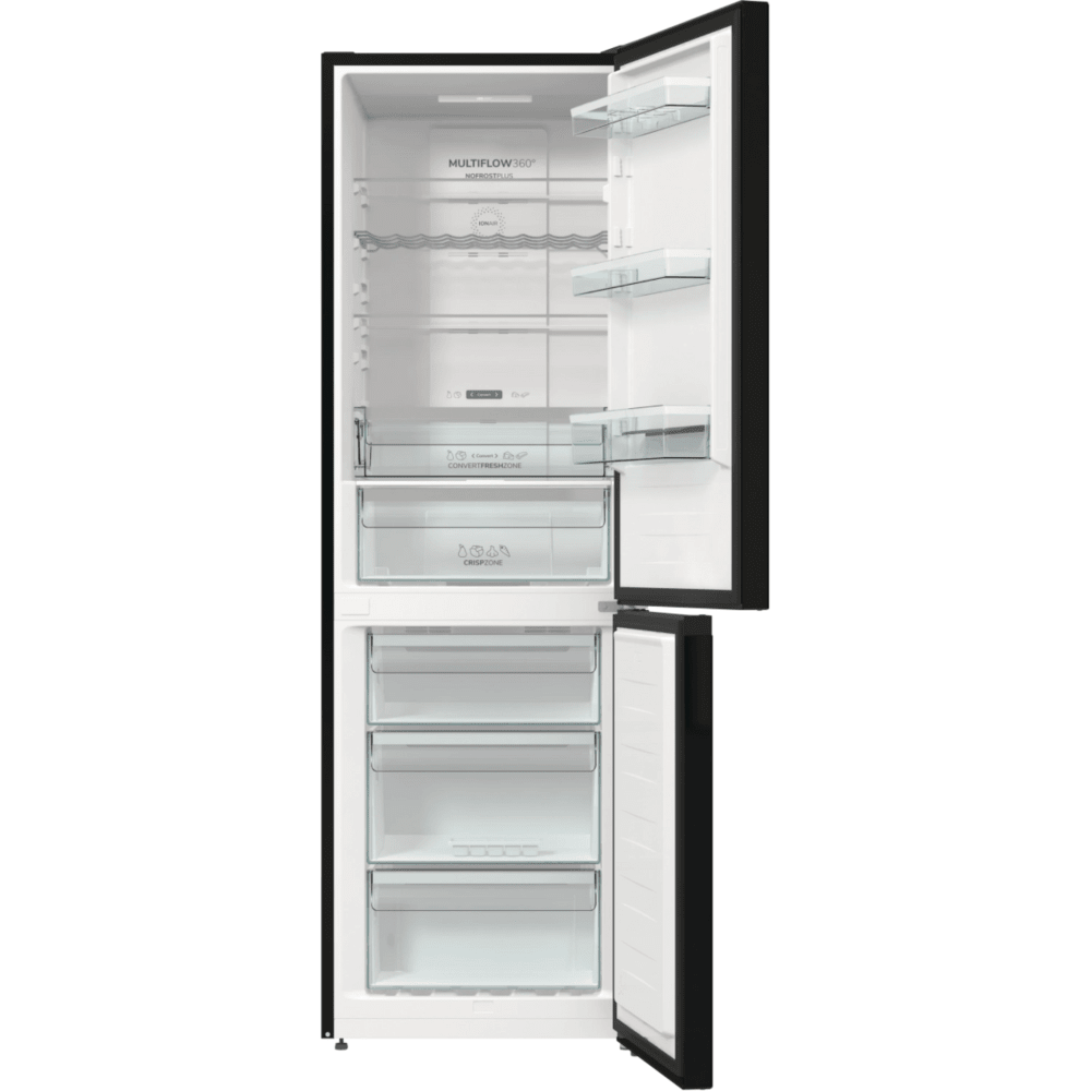 מקרר מקפיא תחתון 330 ליטר Gorenje NRK-6192-ABK - גימור שחור - K.B.V