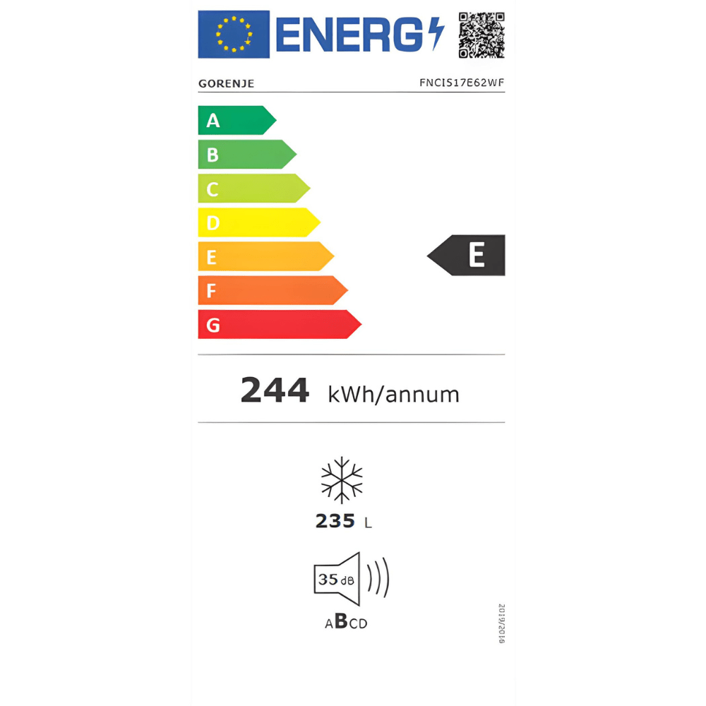 מקפיא אינטגרלי גמיש 54 ס"מ דלת אחת 235 ליטר Gorenje FNCI517E62WF NF - K.B.V