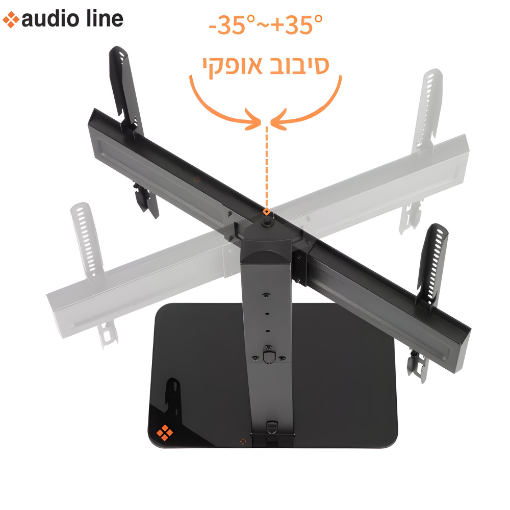 מעמד אוניברסלי למסכים עד 70″ עם בסיס זכוכית Audio Line STA-6 - יבואן רשמי