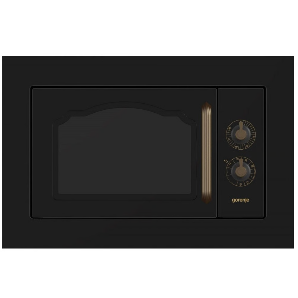 מיקרוגל בנוי רטרו 39 ס"מ דגם Gorenje BM235 CLB - דלת בצבע שחור - יבואן רשמי