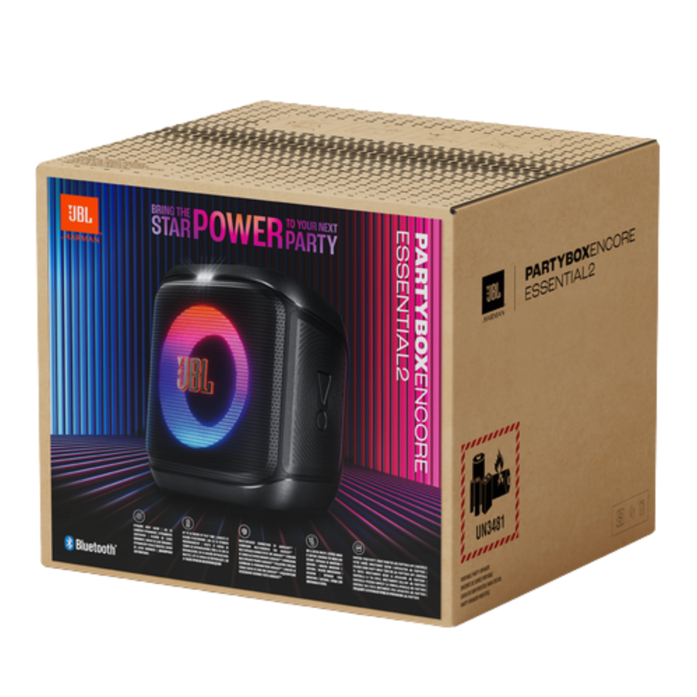 בידורית אלחוטית JBL PartyBox Encore Essential 2 - צבע שחור שנה אחריות ע"י - יבואן הרשמי